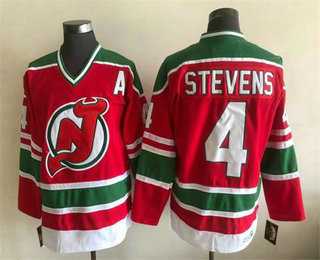 Mens New Jersey Devils #4 Scott Stevens Red Stitched Jersey->new jersey devils->NHL Jersey